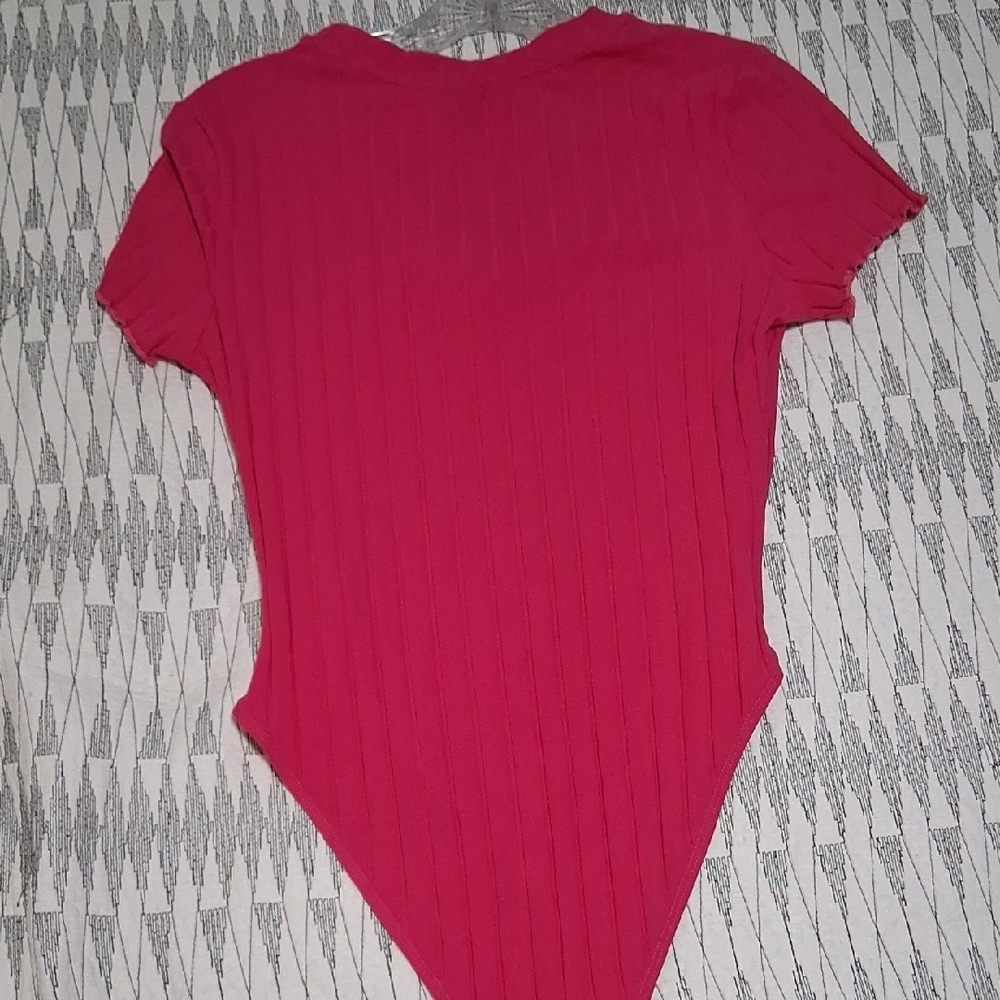 Pink Ribbed Bodysuit - Picture 5 of 7